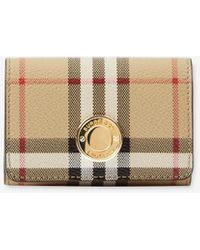 Burberry - Check Card Case With Detachable Chain Strap - Lyst