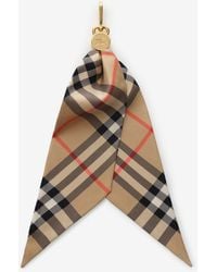 Burberry - Check Silk Scarf Charm - Lyst