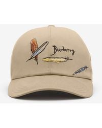 Burberry - Feather Embroidered Cotton Baseball Cap - Lyst