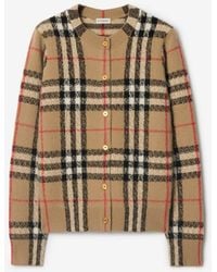 Burberry - Check Cashmere Cardigan - Lyst