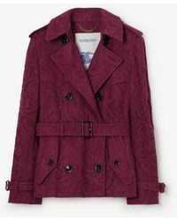Burberry - Short Paisley Lace Foxfield Trench Coat - Lyst