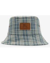 Burberry - Check Denim Bucket Hat - Lyst