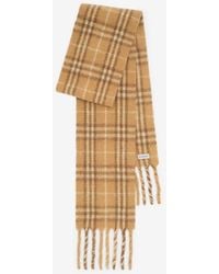 Burberry - Narrow Check Alpaca Wool Blend Scarf - Lyst