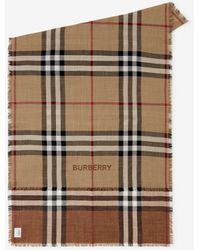 Burberry - Reversible Check Wool Silk Scarf - Lyst