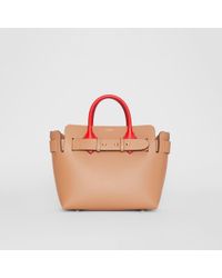 Burberry Marais Small Colorblock Belted Satchel Bag - Multicolour