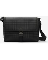 Burberry - Medium City Check Clip Messenger Bag - Lyst