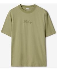 Burberry - Check Cursive Logo Cotton T-Shirt - Lyst