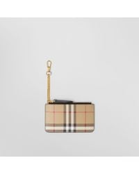 Burberry Vintage Check And Leather Bag Strap in Natural | Lyst