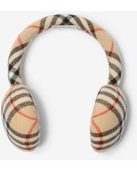 Burberry - Check Wool Cashmere Earmuffs - Lyst