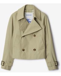 Burberry - Cotton Blend Trench Jacket - Lyst