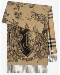 Burberry - Reversible Etched Knight Cashmere Scarf - Lyst
