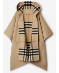 Burberry - Reversible Check Cashmere Cape - Lyst