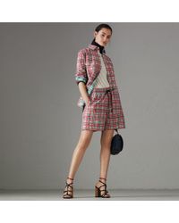 Burberry Painted Check Cotton Drawcord Shorts - Multicolour
