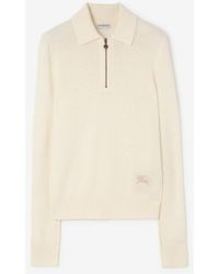 Burberry - Long-Sleeve Cashmere Polo Shirt - Lyst