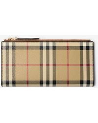 Burberry - Large Check Bifold Wallet - Lyst