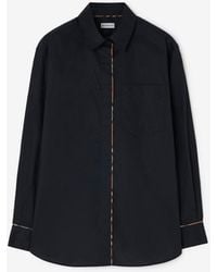 Burberry - Relaxed Fit Check Piping Cotton Shirt - Lyst
