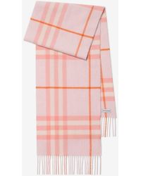 Burberry - Check Cashmere Scarf - Lyst