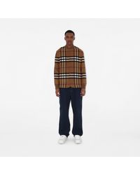 Burberry - Check Wool Blend Bomber Jacket - Lyst