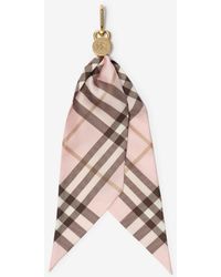 Burberry - Check Silk Scarf Charm - Lyst