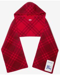 Burberry - Hooded Checked Wool-jacquard Scarf - Lyst