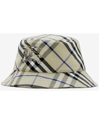 Burberry - Check Cotton Blend Bucket Hat - Lyst