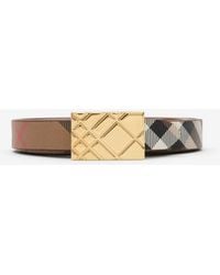 Burberry - Reversible Engraved Check Belt - Lyst