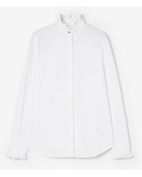 Burberry - Classic Fit Ruffled Cotton Poplin Shirt - Lyst