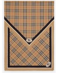 Burberry - Check Knight Stamp Silk Scarf - Lyst