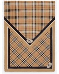 Burberry - Check Knight Stamp Silk Scarf - Lyst