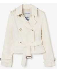 Burberry - Cropped Tropical Gabardine Swarby Trench Jacket - Lyst