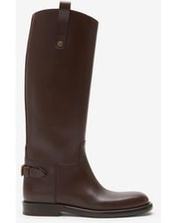 Burberry - Leather Cavalier Boots - Lyst
