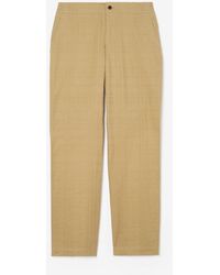 Burberry - Textured Check Cotton Trousers - Lyst