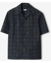 Burberry - Relaxed Fit Check Denim Shirt - Lyst