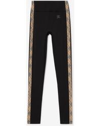 Burberry - Check Trim Stretch Nylon Leggings - Lyst