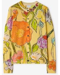 Burberry - Highgrove Cascading Flowers Wool Cardigan - Lyst