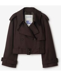 Burberry - Cropped Gabardine Trench Jacket - Lyst