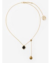 Burberry - Onyx Shield Pendant Necklace - Lyst