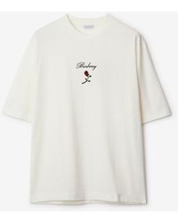 Burberry - Logo Rose Cotton T-shirt - Lyst