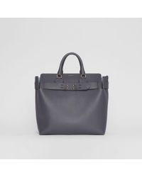 Burberry The Large Leather Belt Bag - Grey
