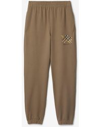Burberry - Ekd Check Cotton Jogging Pants - Lyst