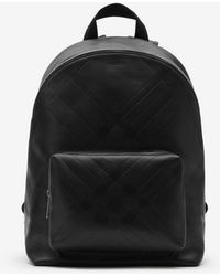 Burberry - Embossed Check Backpack - Lyst