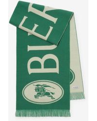 Burberry - Logo Wool Scarf - Lyst