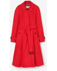Burberry - Long Gabardine Ellingham Fit-And-Flare Car Coat - Lyst