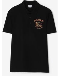 Burberry - Knight Check Cotton Polo Shirt - Lyst