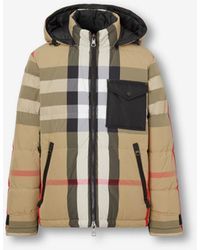 Burberry - Check Nylon Reversible Hooded Puffer Jacket - Lyst