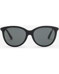 Burberry - Tubular Check Round Sunglasses​ - Lyst