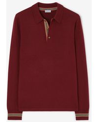 Burberry - Long-Sleeve Wool Polo Shirt - Lyst