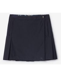 Burberry - Pleated Stretch Nylon Mini Skirt - Lyst