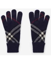 Burberry - Check Cashmere Blend Gloves - Lyst