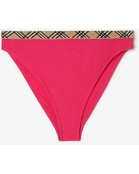 Burberry - Check Trim Bikini Briefs - Lyst